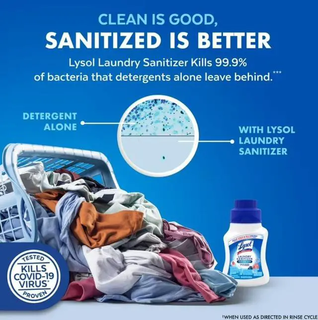 Alt view image 3 of 6 - Lysol Laundry Sanitizer Additive, Sanitizing Liquid for Clothes and Linens, Crisp Linen, 21 oz