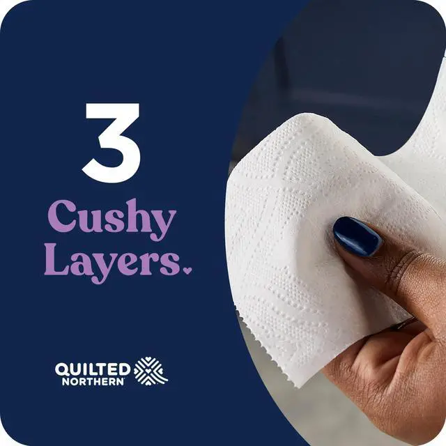Alt view image 3 of 7 - Quilted Northern Ultra Plush 3-Ply Toilet Paper, 6 Mega Rolls, 255 Sheets Per Roll