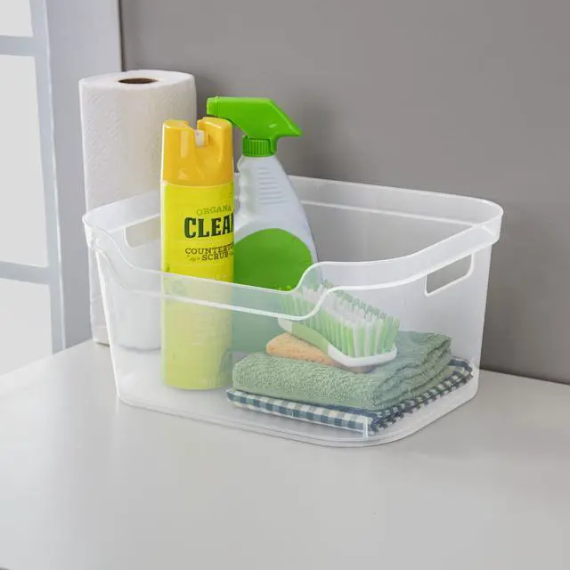 Alt view image 6 of 11 - Large Open Bin with Scoop Front, Clear Plastic