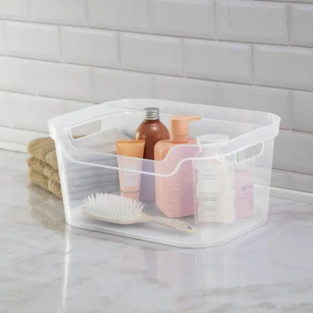 Alt view image 9 of 11 - Large Open Bin with Scoop Front, Clear Plastic