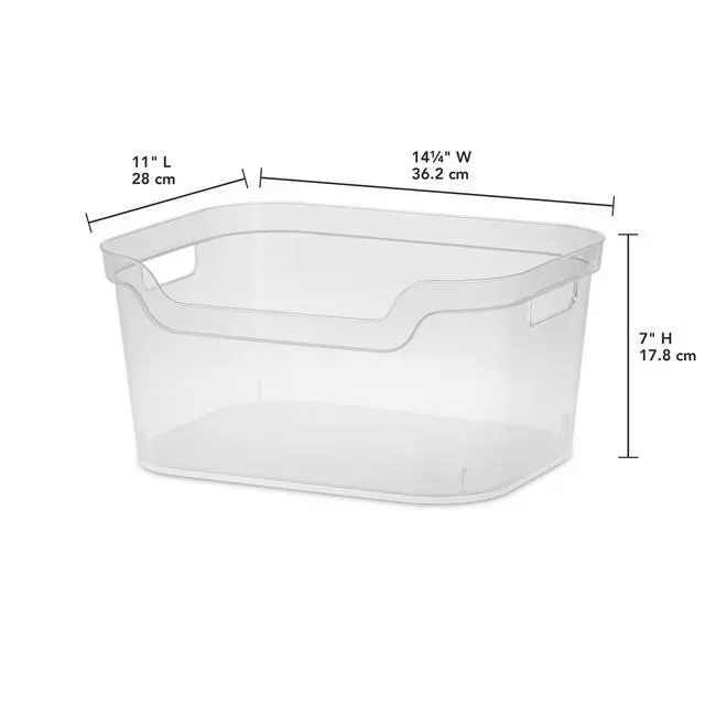 Alt view image 10 of 11 - Large Open Bin with Scoop Front, Clear Plastic