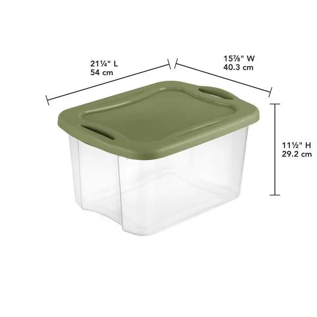 Alt view image 10 of 14 - Sterilite EZCarry Clear Plastic Storage Bin With Lid,40 Quart Stackable Organizer Box,Comfort Grip Handles,BPAFree,For Dorm,Clothing,Crafts & Moving