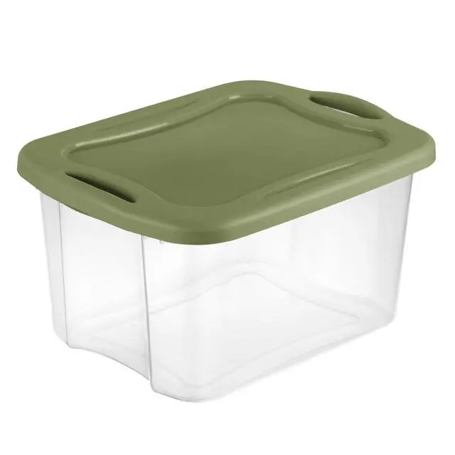 Alt view image 13 of 14 - Sterilite EZCarry Clear Plastic Storage Bin With Lid,40 Quart Stackable Organizer Box,Comfort Grip Handles,BPAFree,For Dorm,Clothing,Crafts & Moving