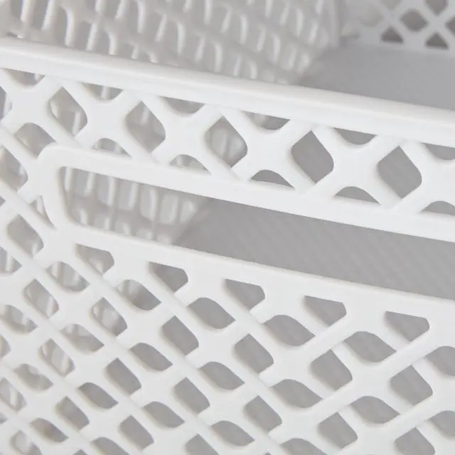 Alt view image 10 of 14 - Mainstays Large White Decorative Plastic Storage Basket, 14.7 in x 12 in x 8.5 in