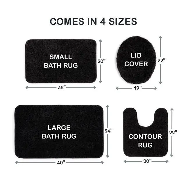 Alt view image 2 of 7 - Mainstays Basic Polyester Toilet Lid Cover, Black, 19" x 22"