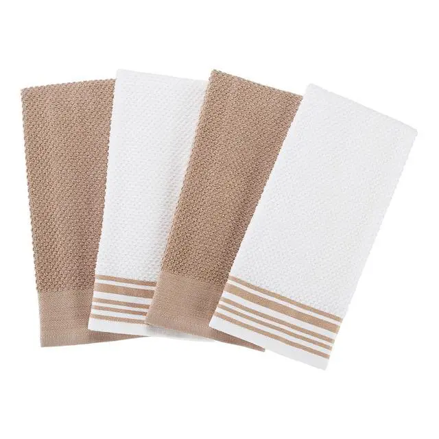 Alt view image 3 of 5 - Mainstays 4-Pack 16x26 Woven Kitchen Towel Set, Brownstone