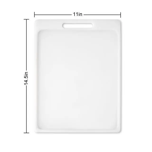 Alt view image 2 of 6 - Mainstays 11" X 14.5" White Non-Slip Poly Cutting Board with Juice Groove