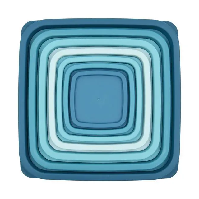 Alt view image 5 of 6 - Mainstays 14 Piece Teal Plastic Food Storage Set, Teal Ombre, Ideal Use for Meal Prep and Batch Cooking