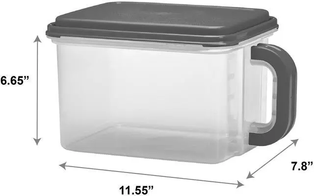 Alt view image 2 of 6 - Mainstays Medium Plastic Canister with Handle, 21 Cups, Gray Lid and Handle, Made for Pantry Organization and Food Storage
