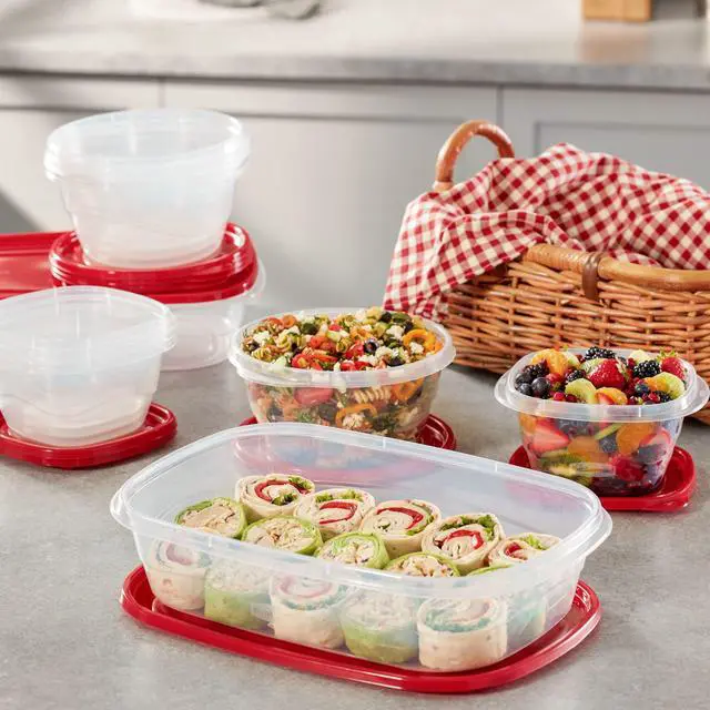 Alt view image 4 of 6 - Rubbermaid TakeAlongs Food Storage Containers, 10 Piece Set, Red
