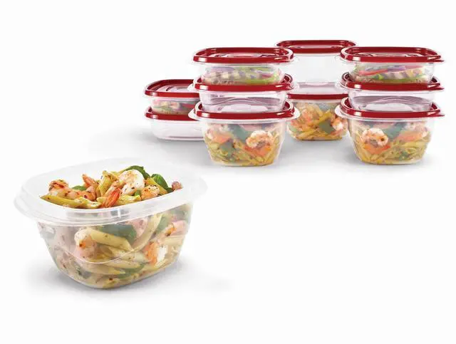 Alt view image 2 of 6 - Rubbermaid TakeAlongs Food Storage Containers, 10 Piece Set, Red