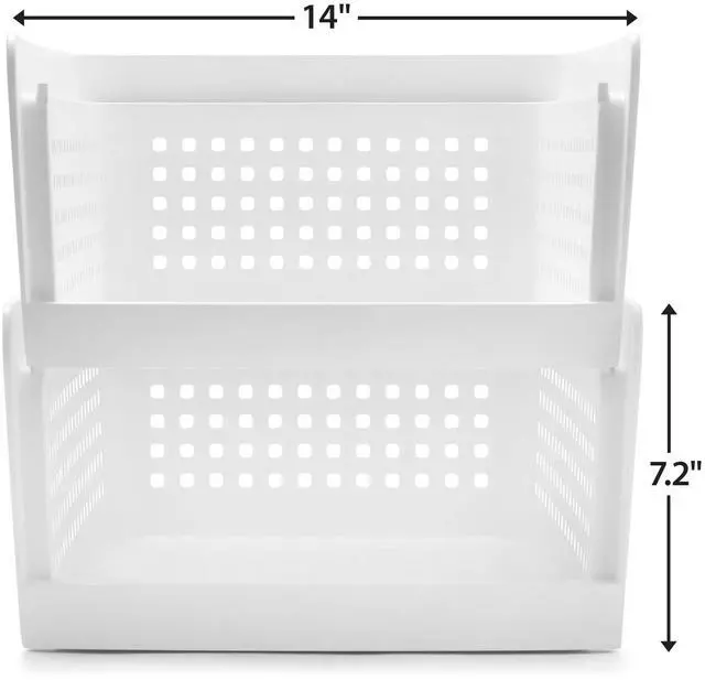 Alt view image 7 of 7 - Mainstays Open-Front Stackable Closet Storage Organizer Bin with Breathable Holes, White Plastic