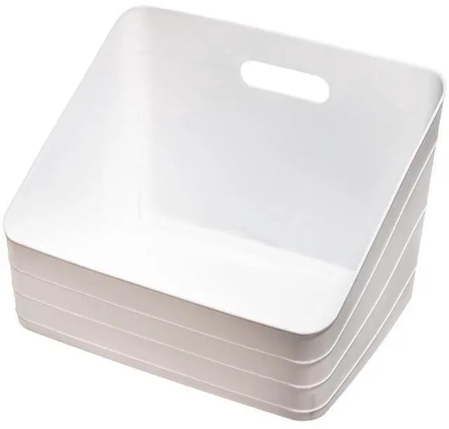 Alt view image 5 of 6 - Mainstays Wide Slanted Flexible Closet Organizer Bin with Handle, White Plastic