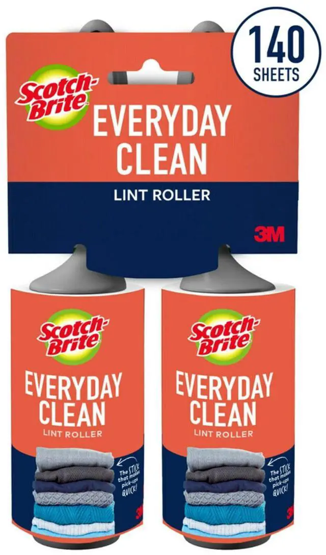 Main image of Scotch-Brite Everyday Clean Lint Roller, 70 Sheets per Roller, 2 Rollers