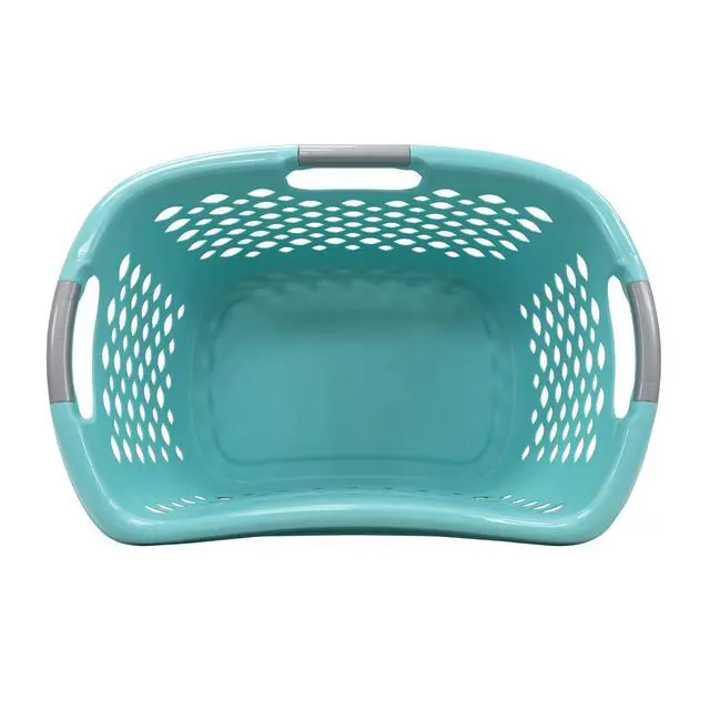 Alt view image 3 of 6 - Home Logic 1.8 Bushel Hip Grip Plastic Laundry Basket, Teal, Adult