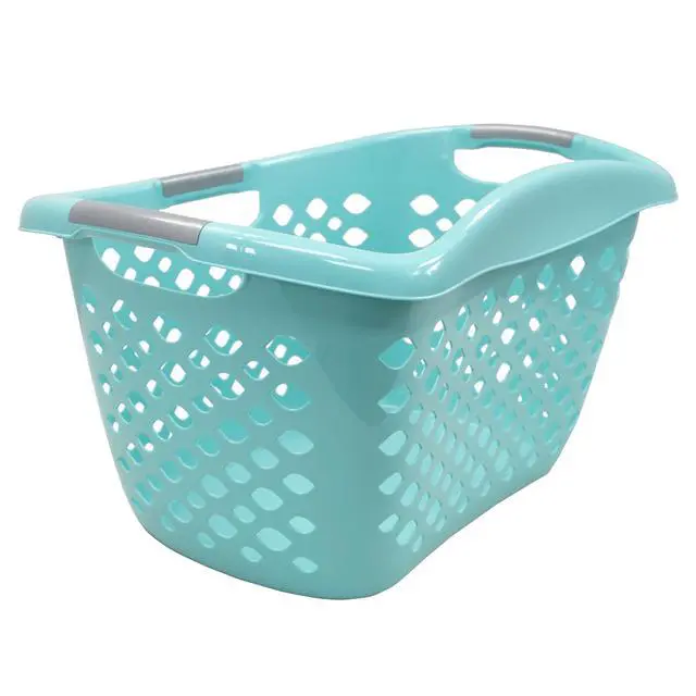 Alt view image 6 of 6 - Home Logic 1.8 Bushel Hip Grip Plastic Laundry Basket, Teal, Adult