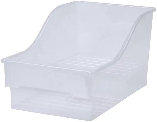 Alt view image 7 of 7 - (2 pack) Mainstays Large Clear Plastic 2-Tier Pantry Storage Bin, 1 Piece