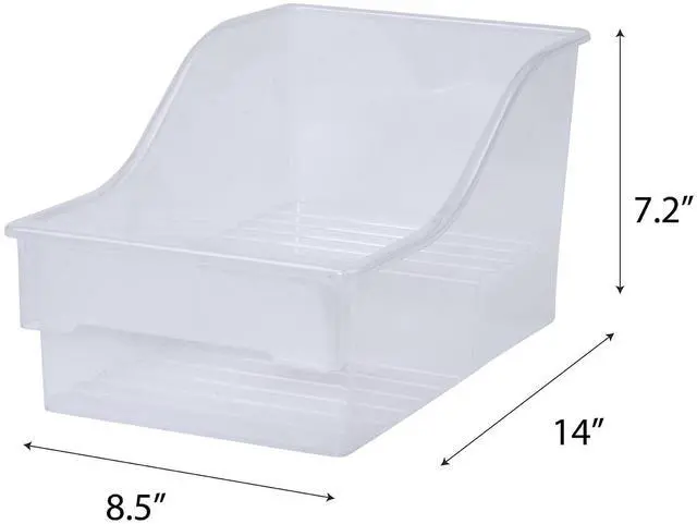 Alt view image 2 of 7 - (2 pack) Mainstays Large Clear Plastic 2-Tier Pantry Storage Bin, 1 Piece