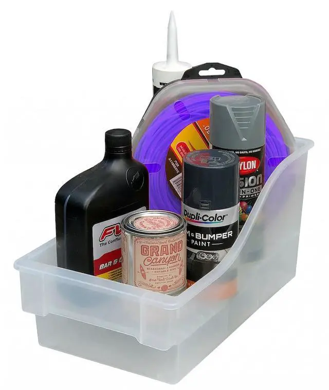 Alt view image 6 of 7 - (2 pack) Mainstays Large Clear Plastic 2-Tier Pantry Storage Bin, 1 Piece