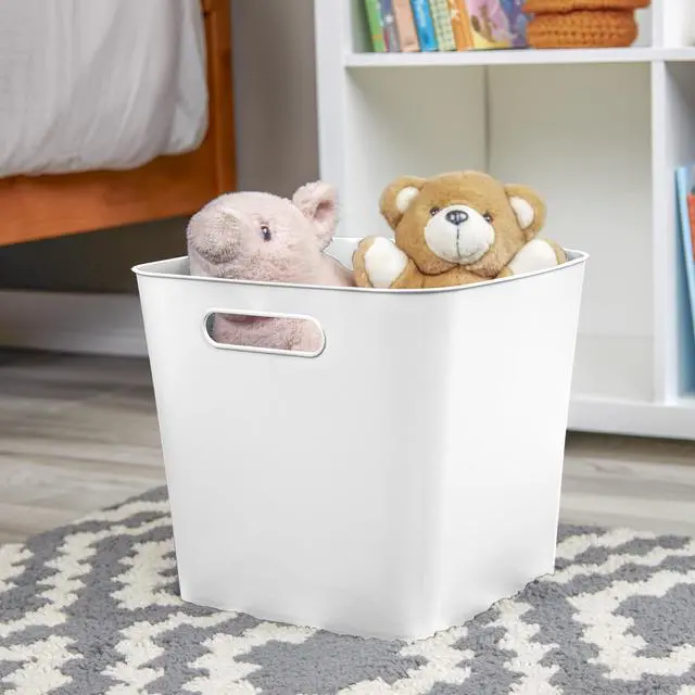 Main image of (3 pack) Mainstays Cube Bin Open Plastic Storage Container with Handles, White