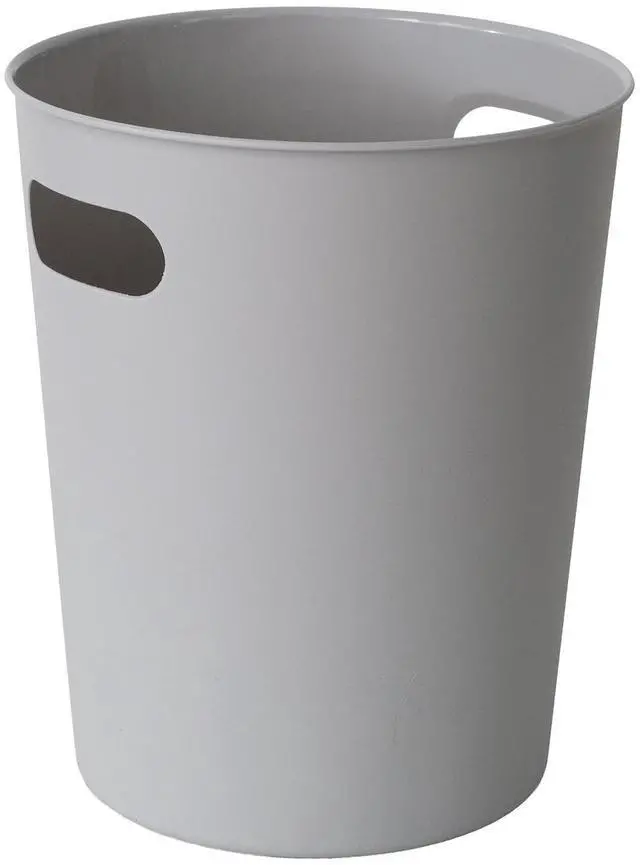 Main image of Mainstays Basic 2.64 Gallon Plastic Wastebasket with Cut-Out Handles, Grey