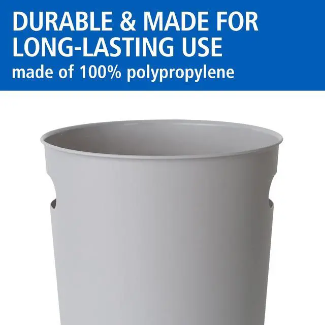 Alt view image 3 of 5 - Mainstays Basic 2.64 Gallon Plastic Wastebasket with Cut-Out Handles, Grey