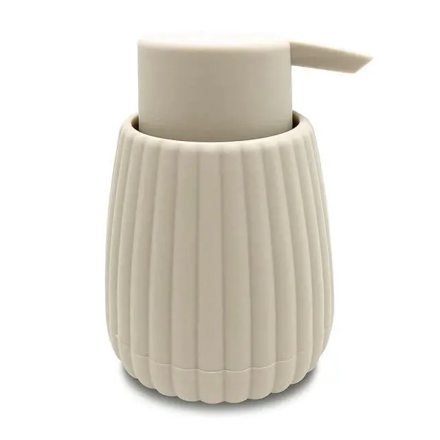 Alt view image 2 of 5 - Mainstays Rubberized Plastic Ribbed Soap Pump, Beige