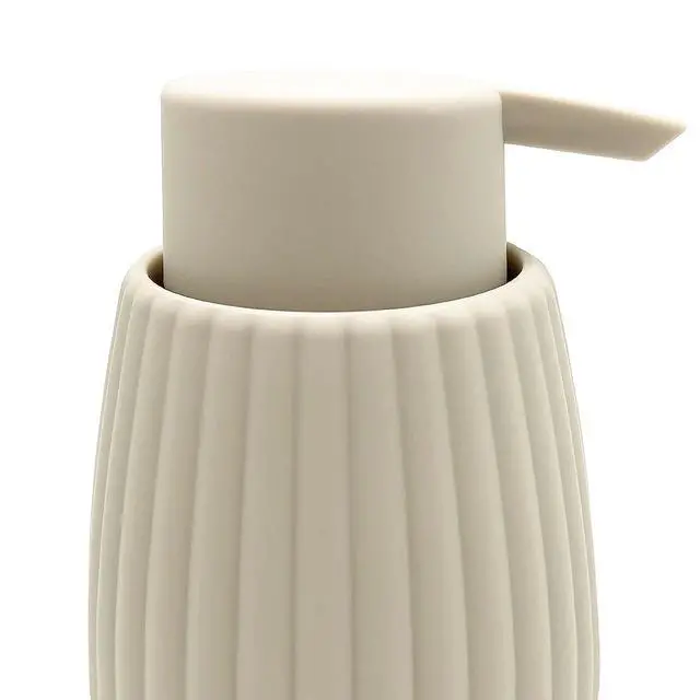 Alt view image 4 of 5 - Mainstays Rubberized Plastic Ribbed Soap Pump, Beige