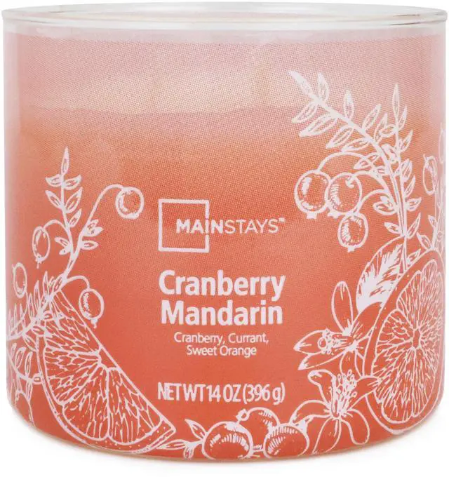 Alt view image 3 of 6 - Mainstays 3-Wick Ombre Wrap Cranberry Mandarin Candle, 14 Ounce
