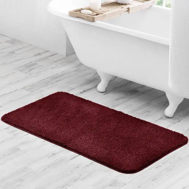 Main image of Mainstays Basic Polyester Bath Rug, Red, 20 in x 32 in