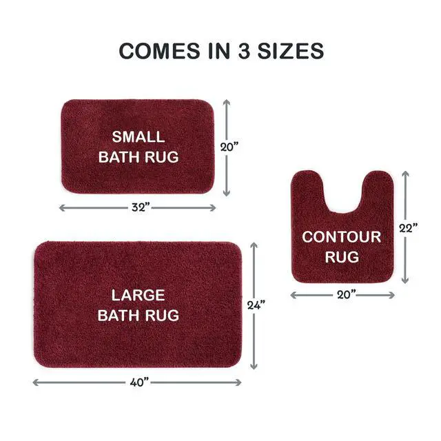 Alt view image 7 of 7 - Mainstays Basic Polyester Bath Rug, Red, 20 in x 32 in