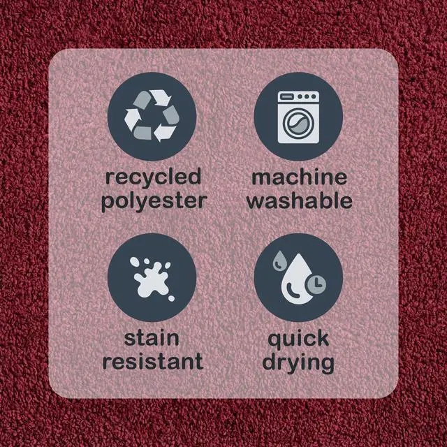 Alt view image 4 of 7 - Mainstays Basic Polyester Bath Rug, Red, 20 in x 32 in