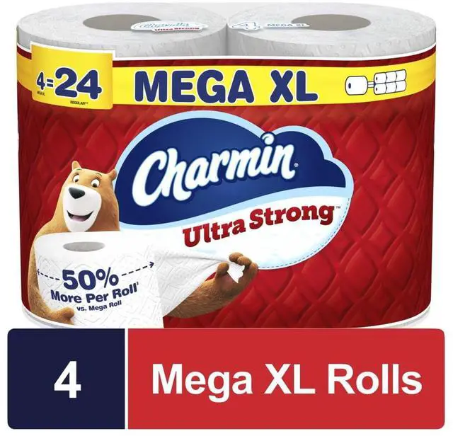 Main image of Charmin Ultra Strong Toilet Paper 4 Mega XL Rolls, 330 Sheets Per Roll