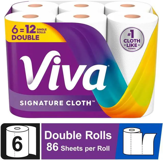 Main image of Viva Signature Cloth Paper Towels, 6 Double Rolls, 86 Sheets per Roll