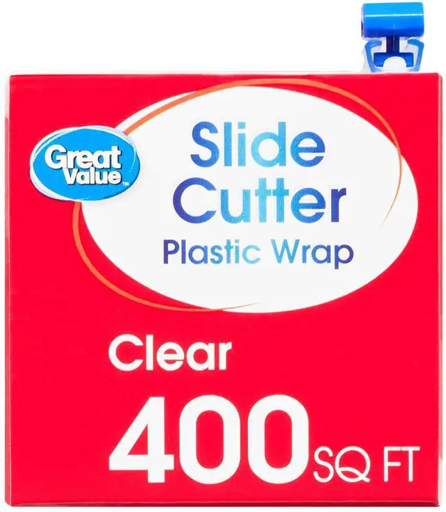 Main image of Great Value Slide Cutter Plastic Wrap, 400 sq ft