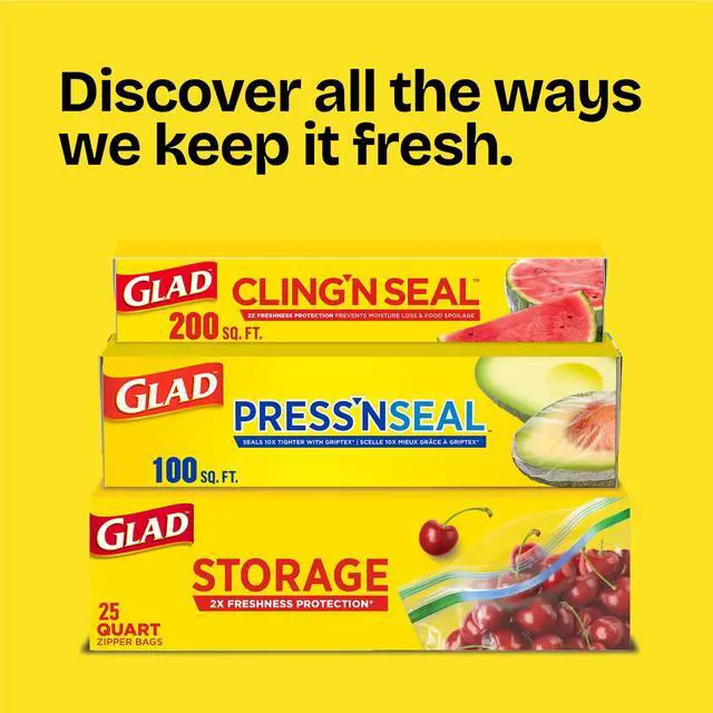 Alt view image 3 of 6 - Glad Press'N Seal Multipurpose Sealing Food Wrap, 100 sq ft Roll