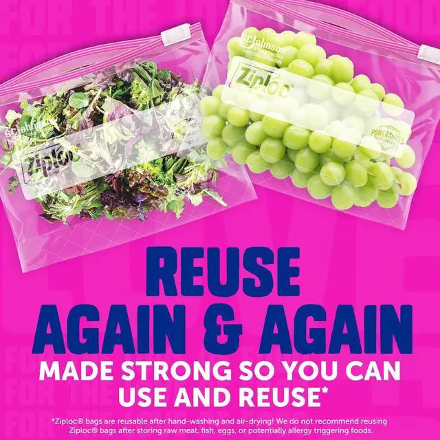 Alt view image 2 of 6 - Ziploc Brand Gallon Slider Food Storage Bags, School Supplies, with Power Shield Technology, 40 Count