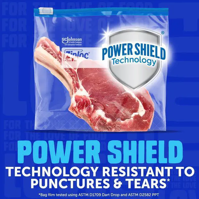 Alt view image 3 of 6 - Ziploc® Brand Quart Freezer Slider Food Storage Bags, Power Shield Technology for More Durability, 25 Count