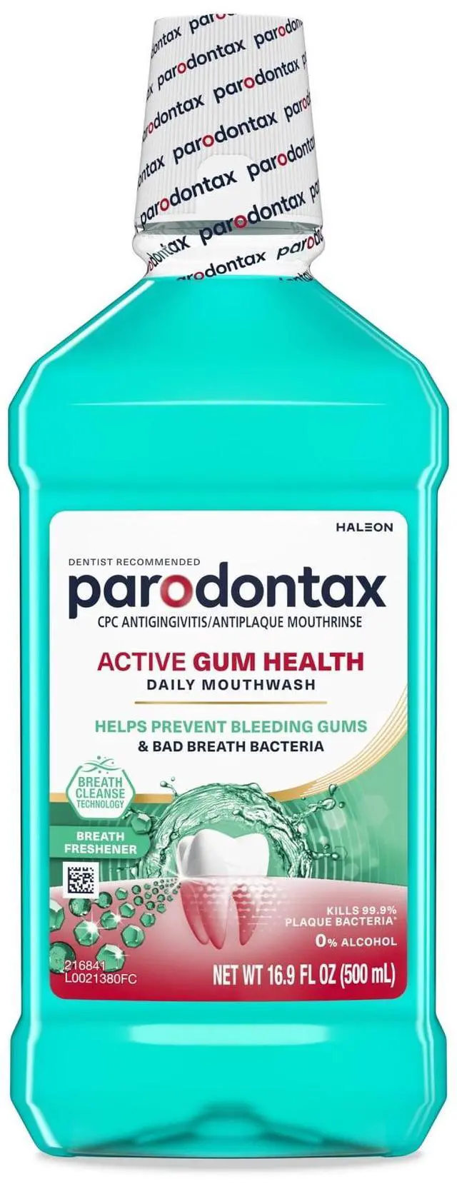 Main image of Parodontax Active Gum Health Breath Freshener Mouthwash, Fresh Mint, 16.9 Fl Oz, for Adults