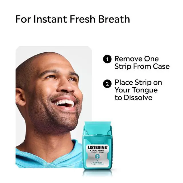 Alt view image 2 of 6 - Listerine Cool Mint PocketPaks Fresh Breath Strips, 3 Pack of 24 Count