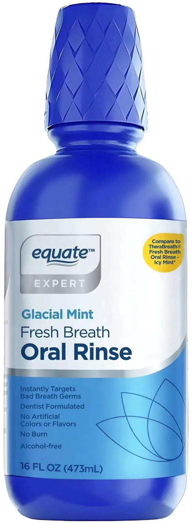 Main image of Equate Alcohol-Free Fresh Breath Oral Rinse, Glacial Mint, 16 fl oz