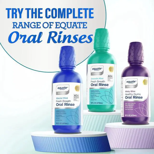 Alt view image 5 of 6 - Equate Alcohol-Free Fresh Breath Oral Rinse, Glacial Mint, 16 fl oz