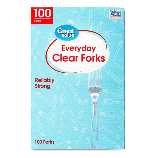 Alt view image 3 of 6 - Great Value Everyday Clear Disposable Forks, 100 Count