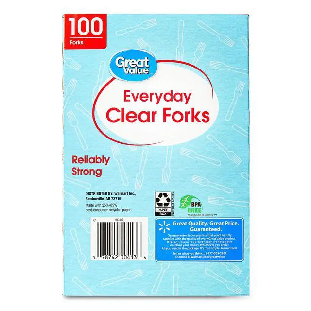 Alt view image 5 of 6 - Great Value Everyday Clear Disposable Forks, 100 Count