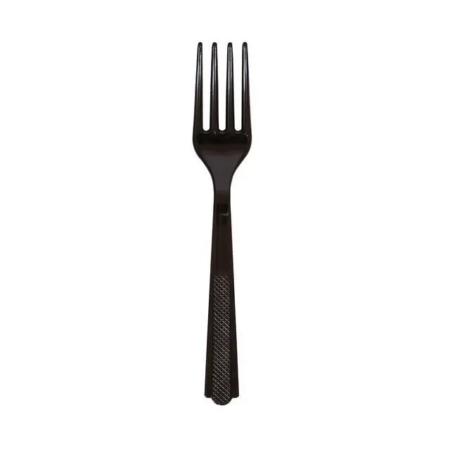 Alt view image 5 of 6 - (6 pack) 24 Count Black Disposable Plastic Forks by Way To Celebrate