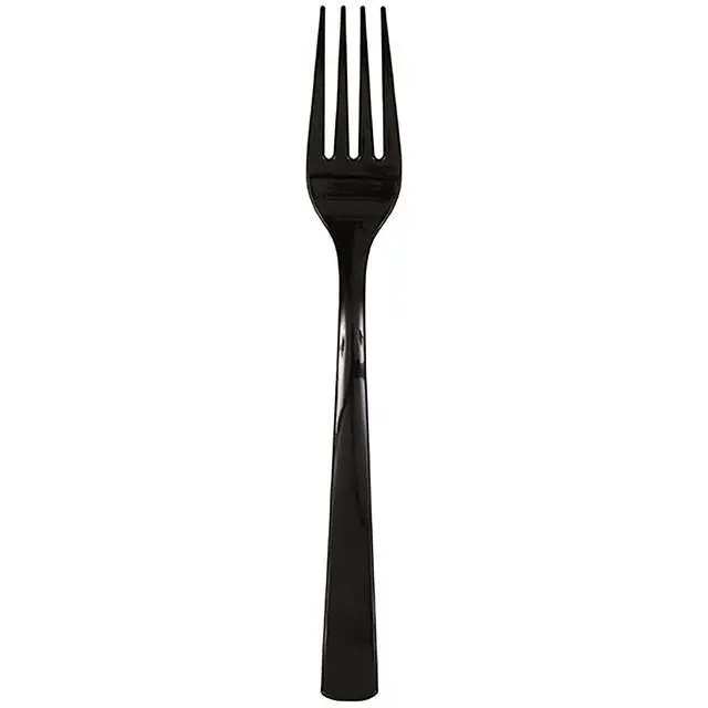 Alt view image 3 of 6 - (6 pack) 24 Count Black Disposable Plastic Forks by Way To Celebrate