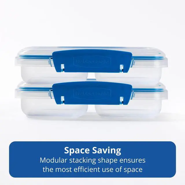 Alt view image 2 of 6 - Rubbermaid Pack & Go 1.46cups/ 0.37quarts Small Divided Snack Container, Meal Prep Container, with Two-Compartment Design