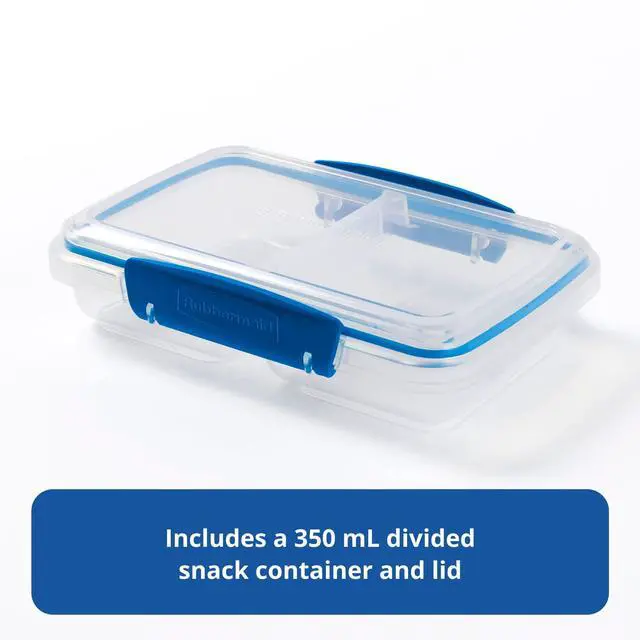 Alt view image 3 of 6 - Rubbermaid Pack & Go 1.46cups/ 0.37quarts Small Divided Snack Container, Meal Prep Container, with Two-Compartment Design