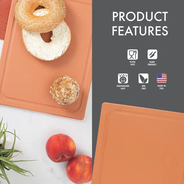 Alt view image 3 of 7 - Dexas 10 x 13 Poly Cutting Board with Juice Well in Sandstone