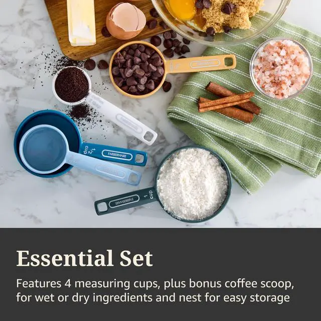 Alt view image 7 of 7 - Farberware Professional Measuring Cup Set with Bonus Coffee Scoop, Assorted Colors